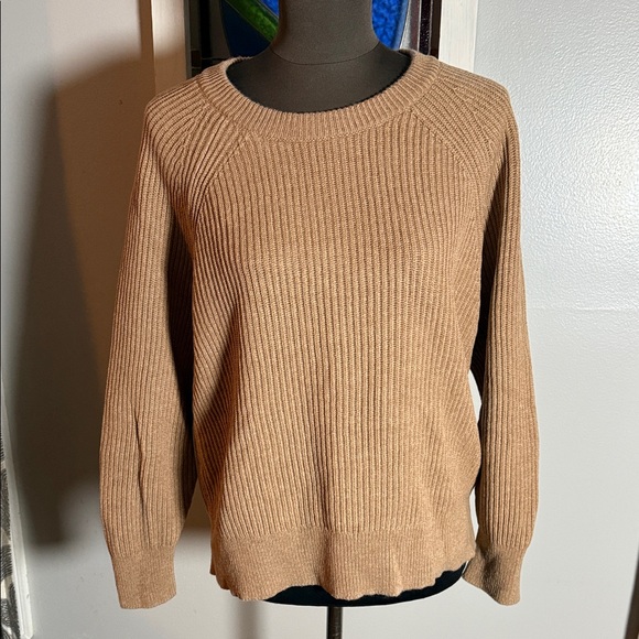 J. Crew Sweaters - J Crew 100% Cashmere Tan Rib Knit Sweater SZ M